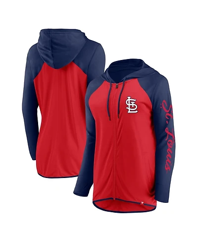 Fanatics WoFanatics Men'sRed/Navy St. Louis Cardinals Script Sleeve Full-Zip Hoodie