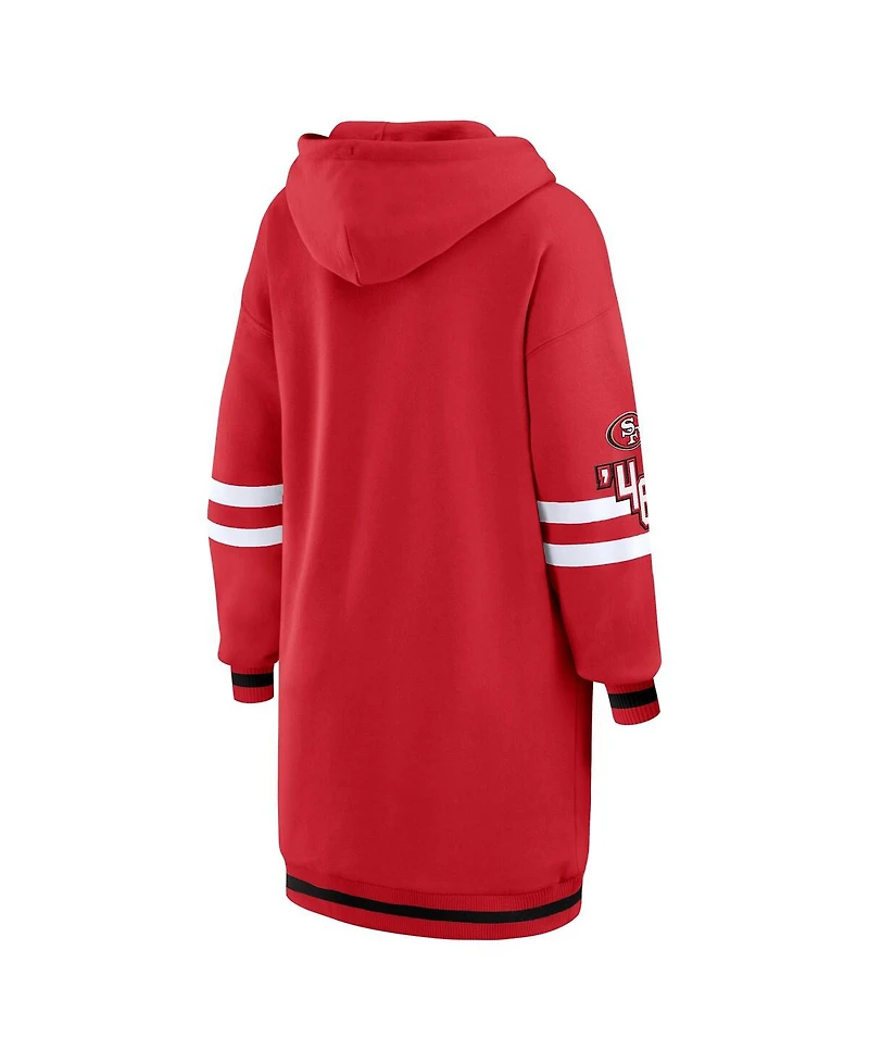 Wear by Erin Andrews Women's Scarlet San Francisco 49ers Hoodie Dress