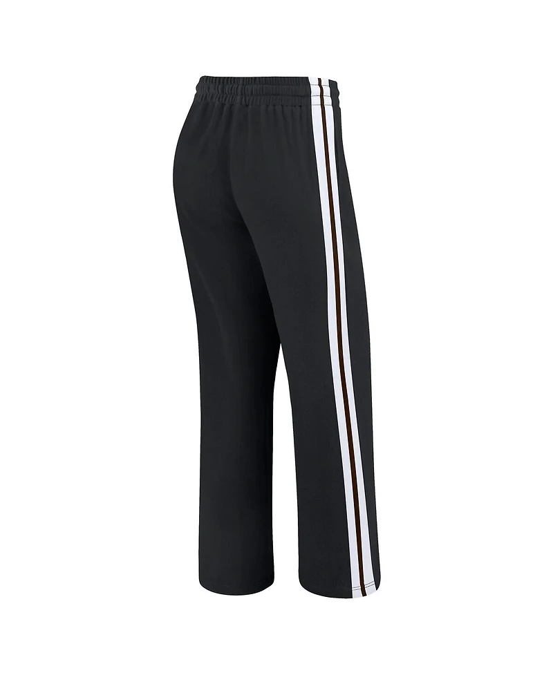 Wear by Erin Andrews Women's Black Cleveland Browns Color Block Straight Leg Pants