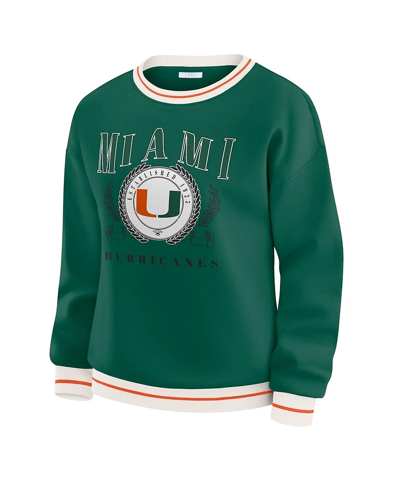 Wear by Erin Andrews Women'sGreen Miami Hurricanes Seal Sweatshirt