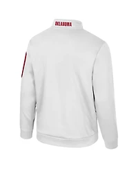 Colosseum Men's White Oklahoma Sooners Mainframe Quarter-Zip Fleece Jacket