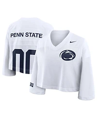 Nike Women'sWhite Penn State Nittany Lions Cropped Mesh Dri-fit Fashion Jersey