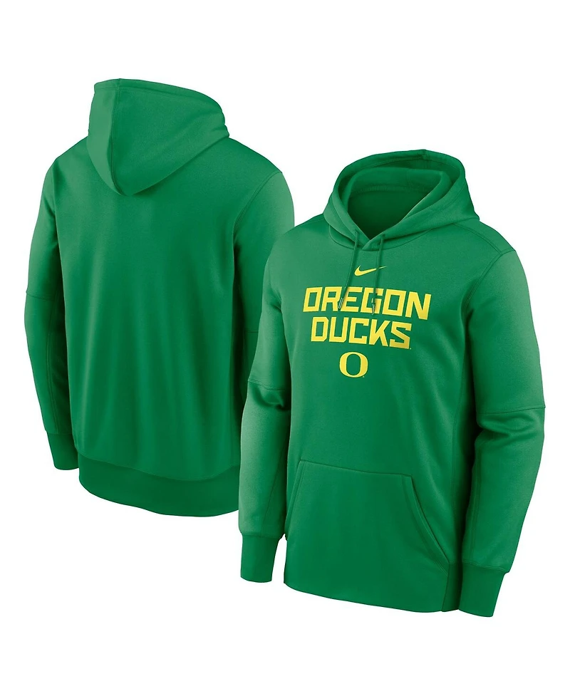Nike Men's Green Oregon Ducks Team Stacked Performance Pullover Hoodie