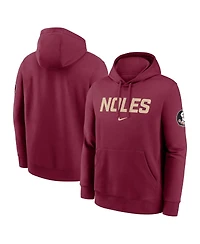 Nike Men's Garnet Florida State Seminoles Nickname Club Fleece Pullover Hoodie