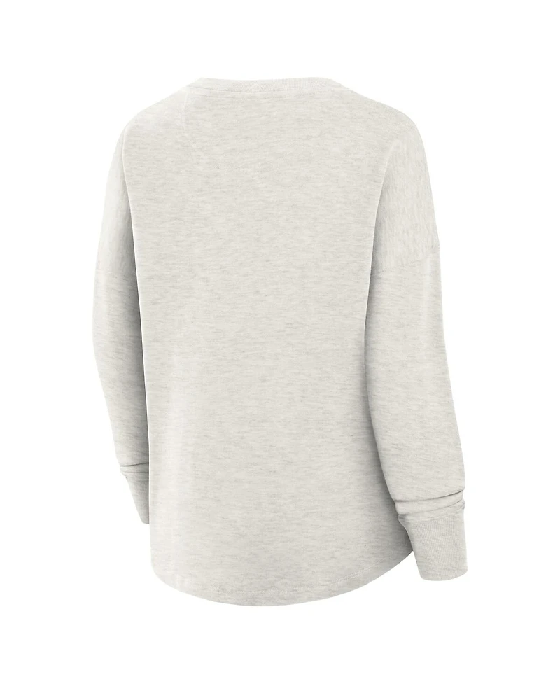 Fanatics Women's Heather Gray Detroit Lions Oversized Hometown Pullover Sweatshirt
