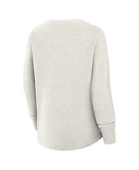 Fanatics Women's Heather Gray Detroit Lions Oversized Hometown Pullover Sweatshirt
