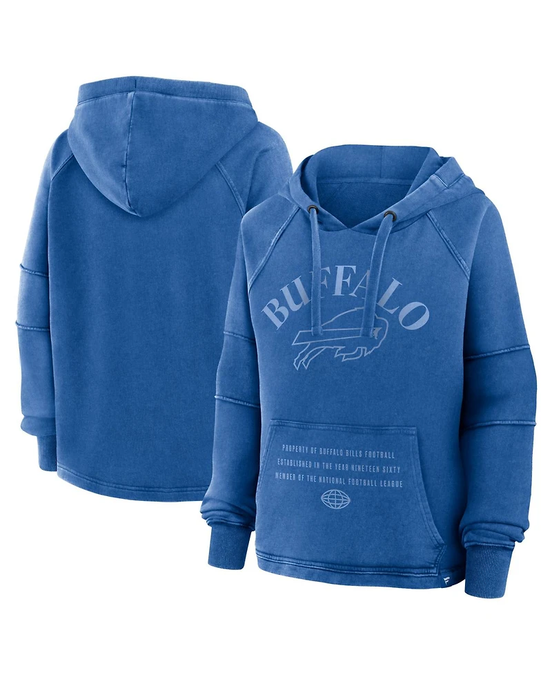 Fanatics Women's Royal Buffalo Bills Oversized Raglan Gridiron Hoodie