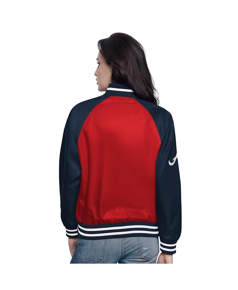 Starter Women's  Red/Navy Atlanta Braves Home Run Full-Snap Varsity Jacket