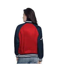 Starter Women's  Red/Navy Atlanta Braves Home Run Full-Snap Varsity Jacket