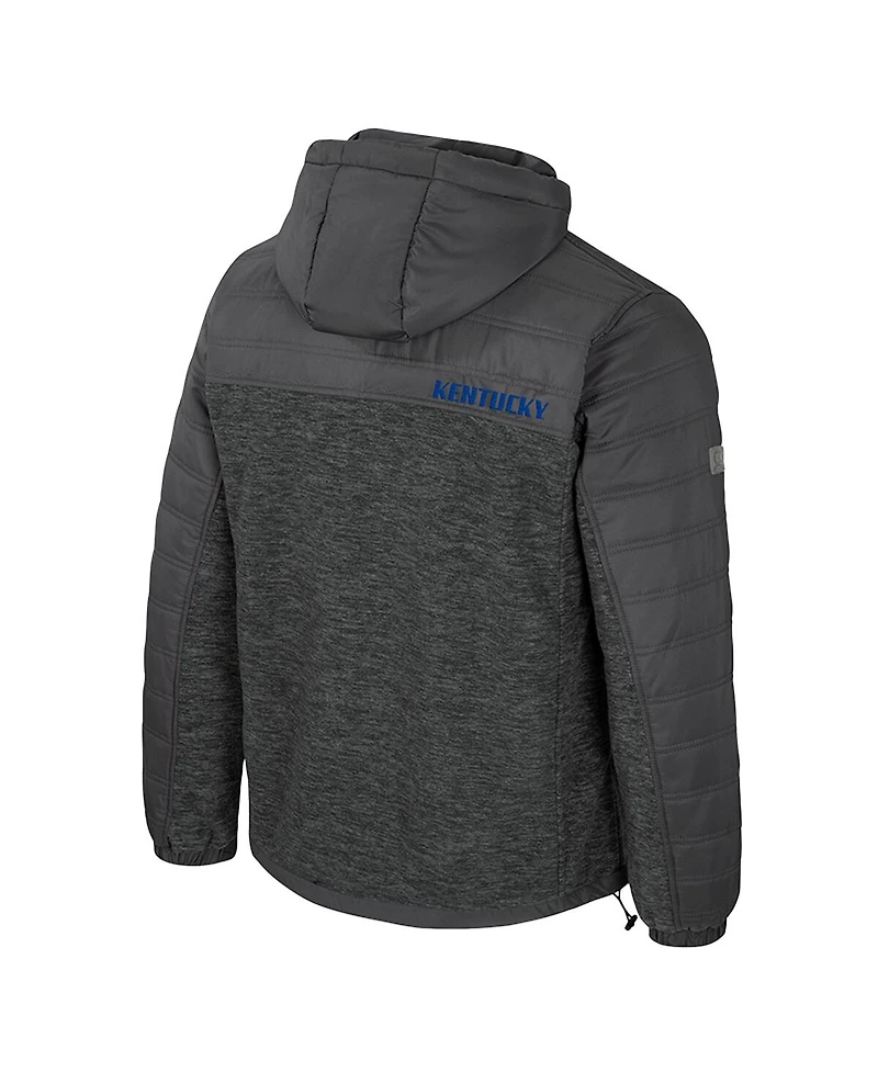 Colosseum Men's Charcoal Kentucky Wildcats Nightman Full-Zip Hoodie Puffer Jacket