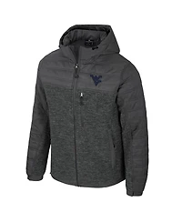 Colosseum Men's Charcoal West Virginia Mountaineers Nightman Full-Zip Hoodie Puffer Jacket