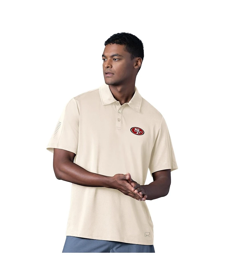 Msx by Michael Strahan Men's Cream San Francisco 49ers Tournament Polo Shirt