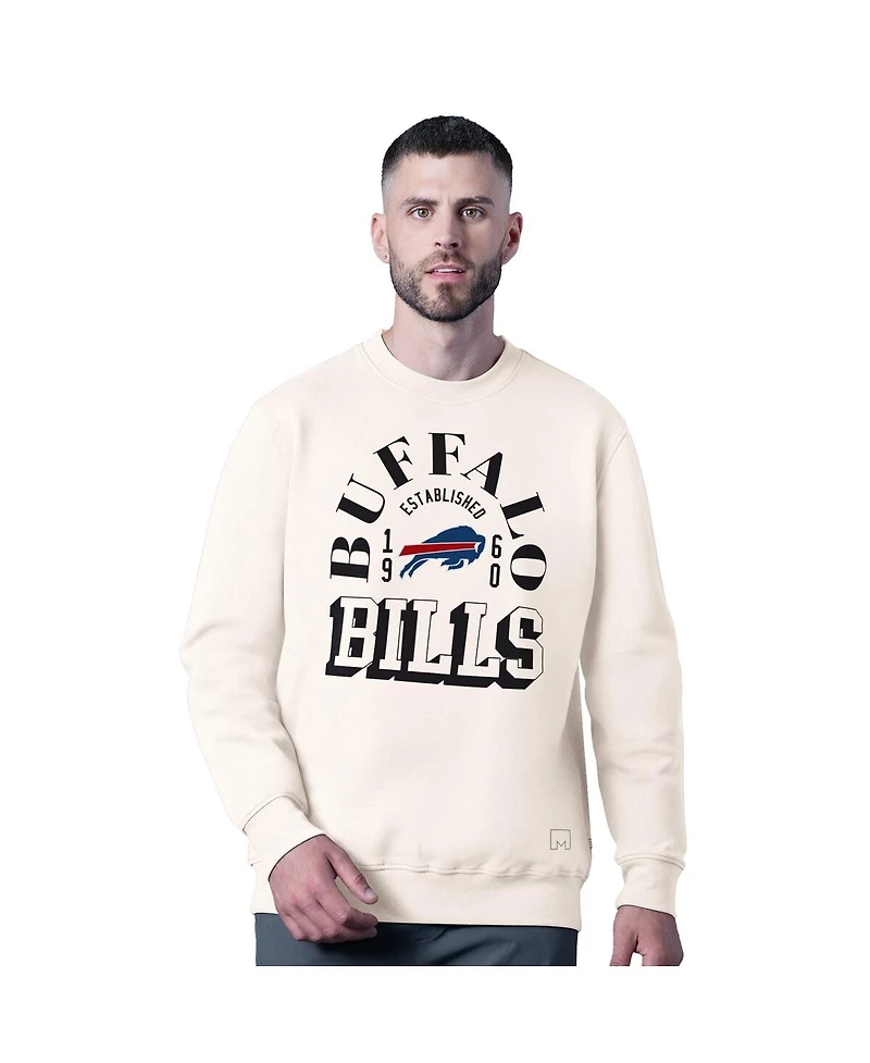Msx by Michael Strahan Men's White Buffalo Bills Whiteout Tri-Blend Sweatshirt