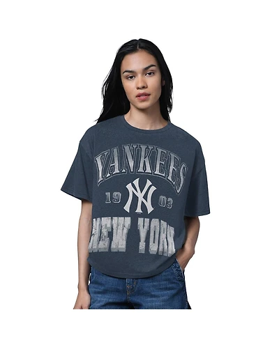 Starter Wo Men's  Heather Navy New York Yankees Oversized Hall of Fame T-Shirt