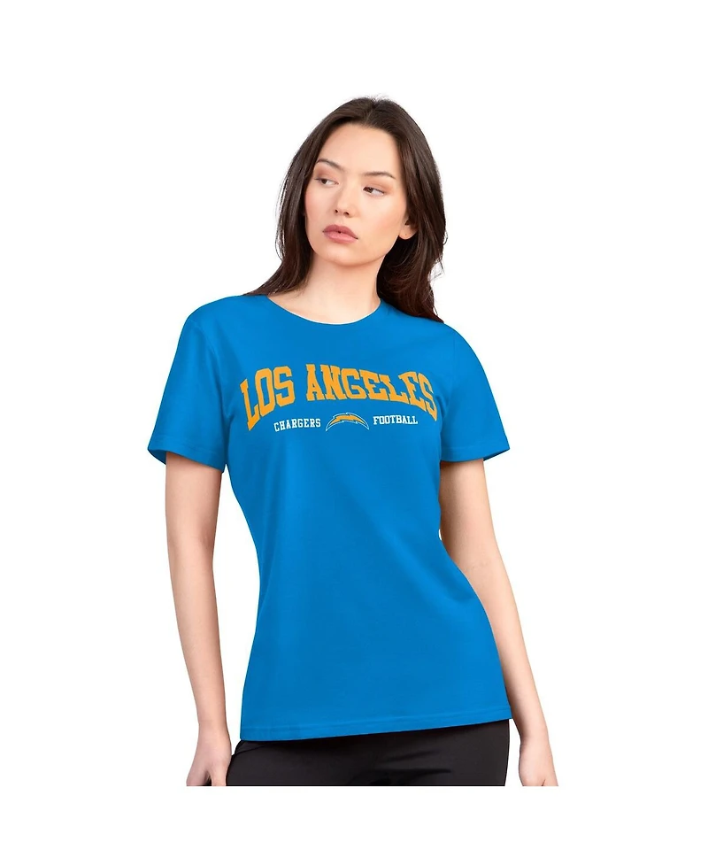 G-iii 4Her by Carl Banks Women's Powder Blue Los Angeles Chargers Super-Slim Lightweight Winning Crew T-Shirt