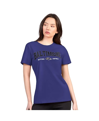 G-iii 4Her by Carl Banks Women's Purple Baltimore Ravens Super-Slim Lightweight Winning Crew T-Shirt
