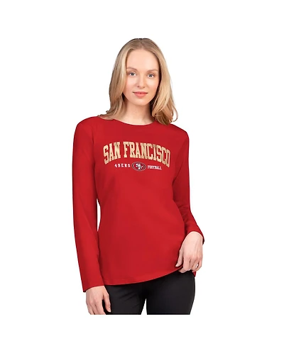 G-iii 4Her by Carl Banks Women's Scarlet San Francisco 49ers Best Play Long Sleeve T-Shirt