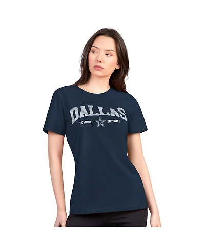G-iii 4Her by Carl Banks Women's Navy Dallas Cowboys Super-Slim Lightweight Winning Crew T-Shirt