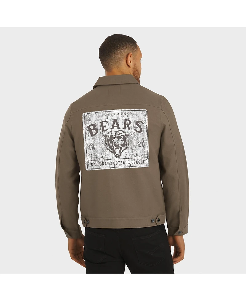 Fanatics Men'sTan Chicago Bears Trucker Full-Button Jacket