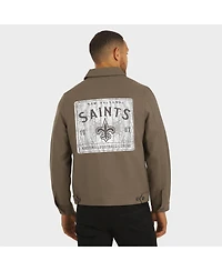 Fanatics Men'sTan New Orleans Saints Trucker Full-Button Jacket