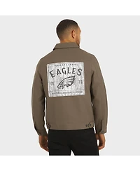Fanatics Men'sTan Philadelphia Eagles Trucker Full-Button Jacket