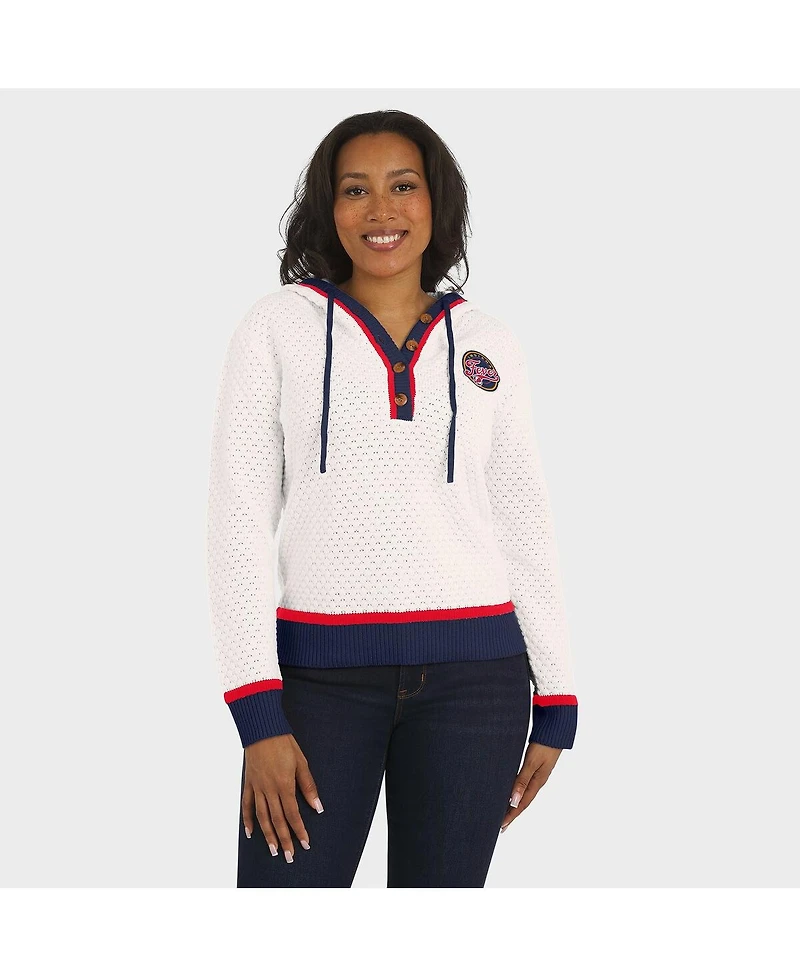 Wear by Erin Andrews Women'sCream Indiana Fever Hooded Sweater