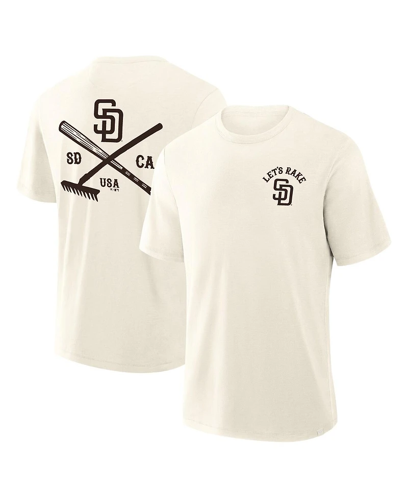 Fanatics Men's Cream San Diego Padres Nostalgia Stadium Slub T-Shirt