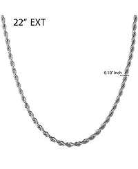 Lucky Brand Stainless Steel (304L) 5MM Rope Chain Necklace 22'' and Bracelet 8.5'' Set