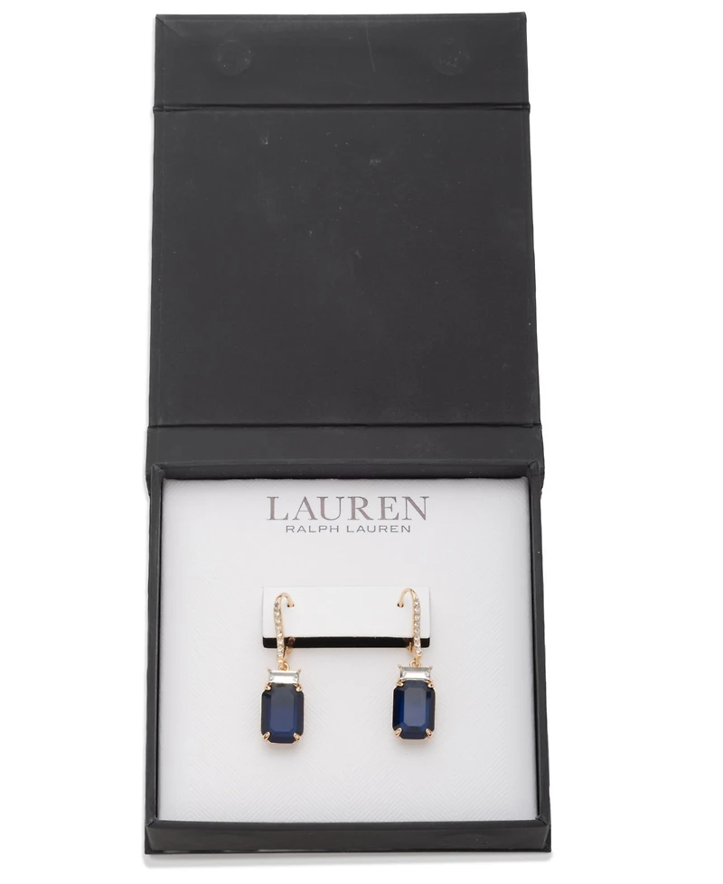 Lauren Ralph Glass Stone Drop Earrings