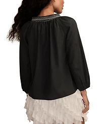 Lucky Brand Women's Shine Peasant 3/4-Sleeve Top