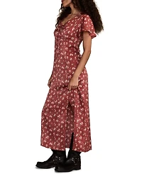 Lucky Brand Women's Flutter Sleeve Midi Dress