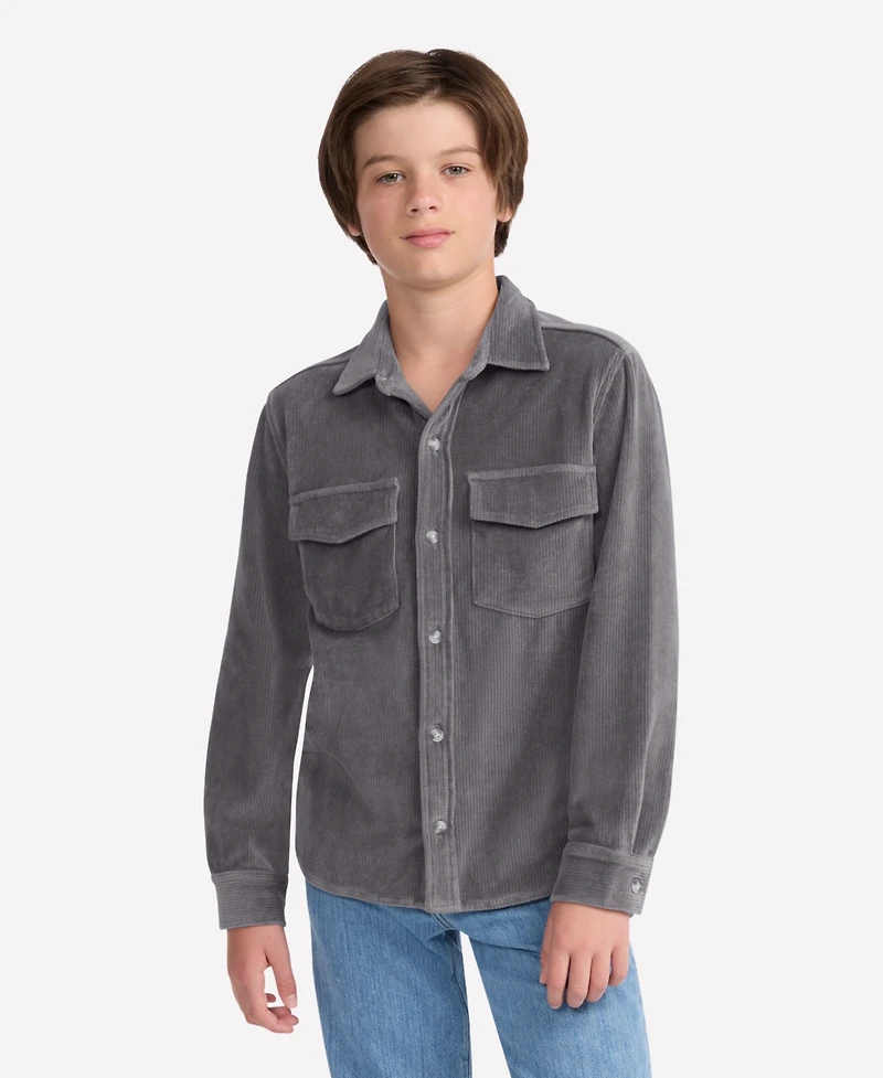 abercrombie kids Boys 5-18 Fine Wale Cord Button Down Shirt