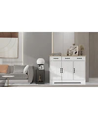 Lovmor Farmhouse Sideboard Buffet with 3 Drawers and 3 Doors