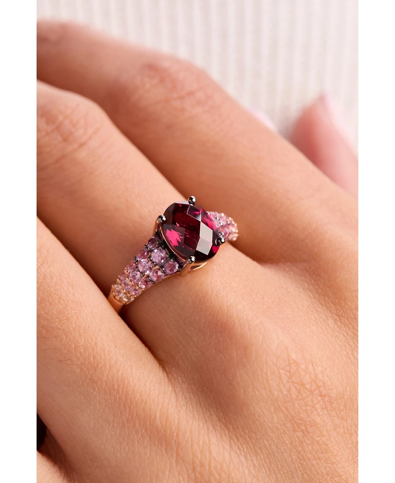 Le Vian Raspberry Rhodolite (2-1/4 ct. t.w.), Pink Sapphire Ombre (3/4 ct. t.w.) & White Sapphire (1/10 ct. t.w.) Ring in 14k Rose Gold