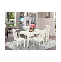 East West Furniture Dining Room Set Linen White