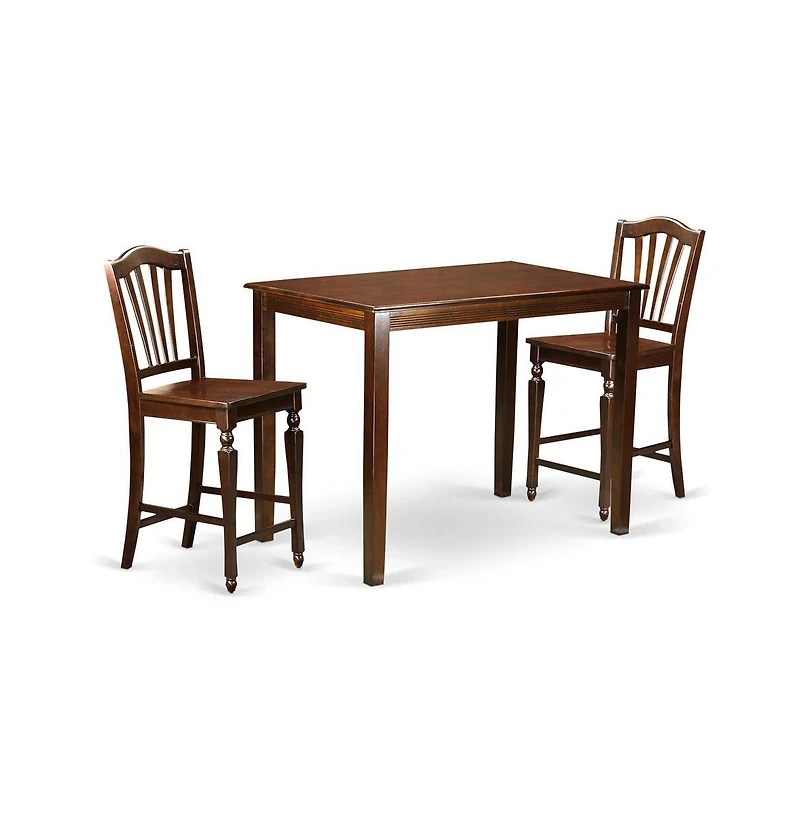 East West Furniture 3 Pc counter height Dining room set - counter height Table and 2 bar stools