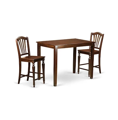 East West Furniture 3 Pc counter height Dining room set - counter height Table and 2 bar stools