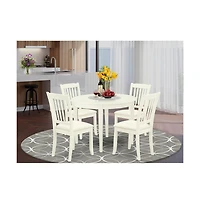 East West Furniture Dining Room Set Linen White