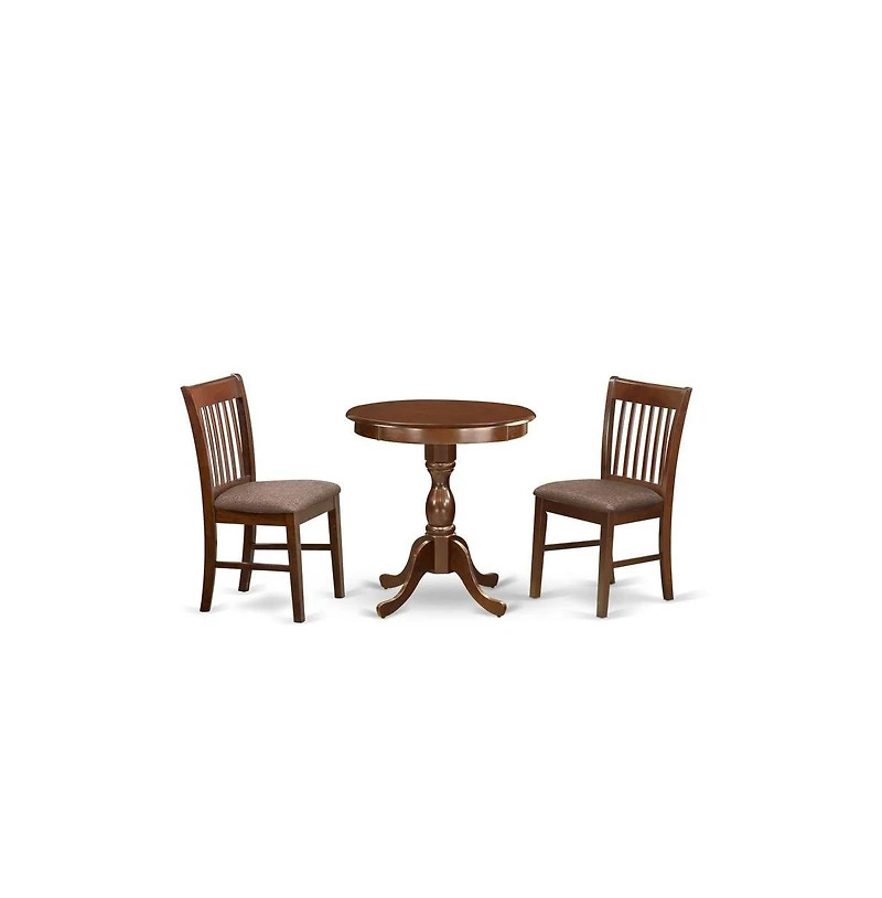 East West Furniture 3-Pc Dining Room Table Set