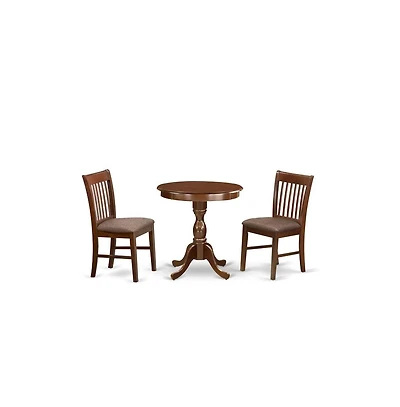 East West Furniture 3-Pc Dining Room Table Set