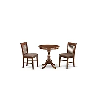 East West Furniture 3-Pc Dining Room Table Set