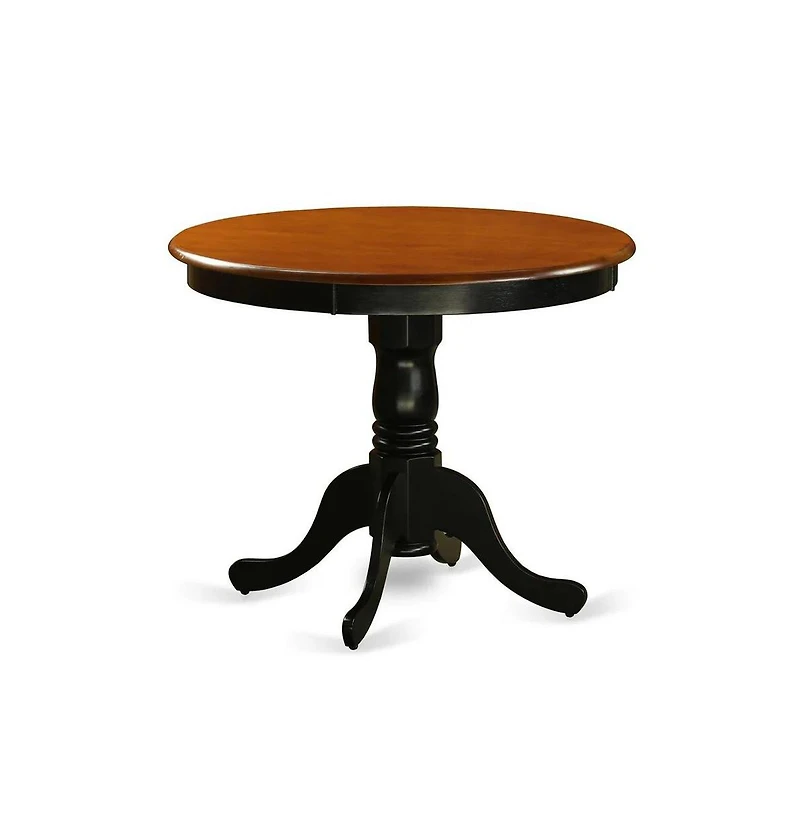 East West Furniture 5-Pc Kitchen Dining Room Set- 4 Dining Chairs and Kitchen Dining Table - Wooden Seat and Slatted Chair Back (Black Finish)