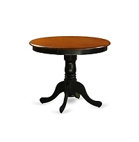 East West Furniture 5-Pc Kitchen Dining Room Set- 4 Dining Chairs and Kitchen Dining Table - Wooden Seat and Slatted Chair Back (Black Finish)