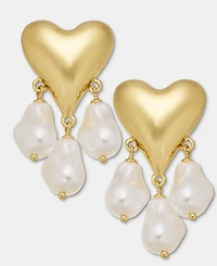I.n.c. International Concepts Imitation Pearl Charm Heart Drop Earrings, Macy's Exclusive