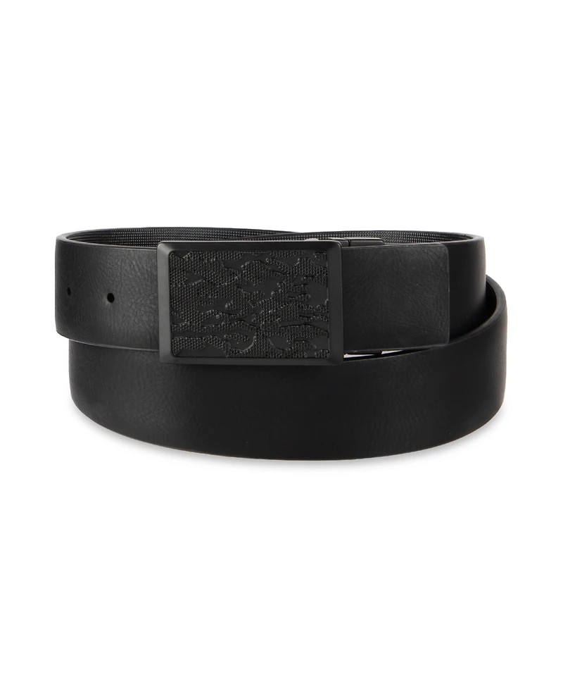 Kenneth Cole Reaction Men's Reversible Compression Plaque Buckle Belt