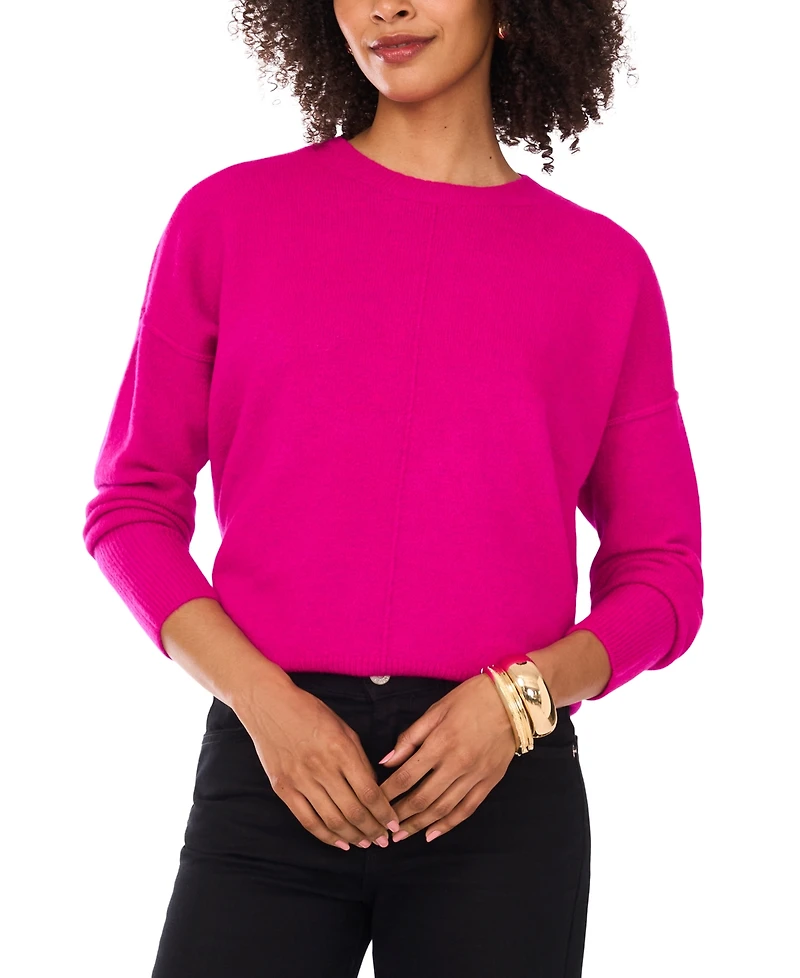 Vince Camuto Women's Cozy Crewneck Long-Sleeve Extend-Shoulder Sweater