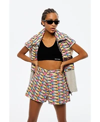 Nocturne Women's Zipper Detailed Patterned Mini Shorts