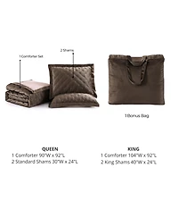 Bebejan 3 Piece Queen Size Velvet Comforter Set