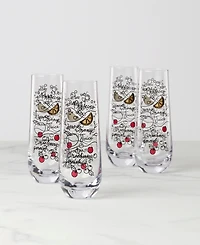 Kate Spade Make Merry Stemless Flutes, Set of 4
