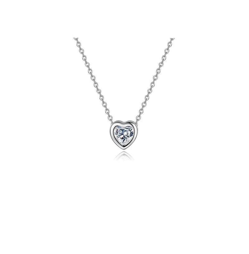 Heart Necklace with Cubic Zirconia Crystal